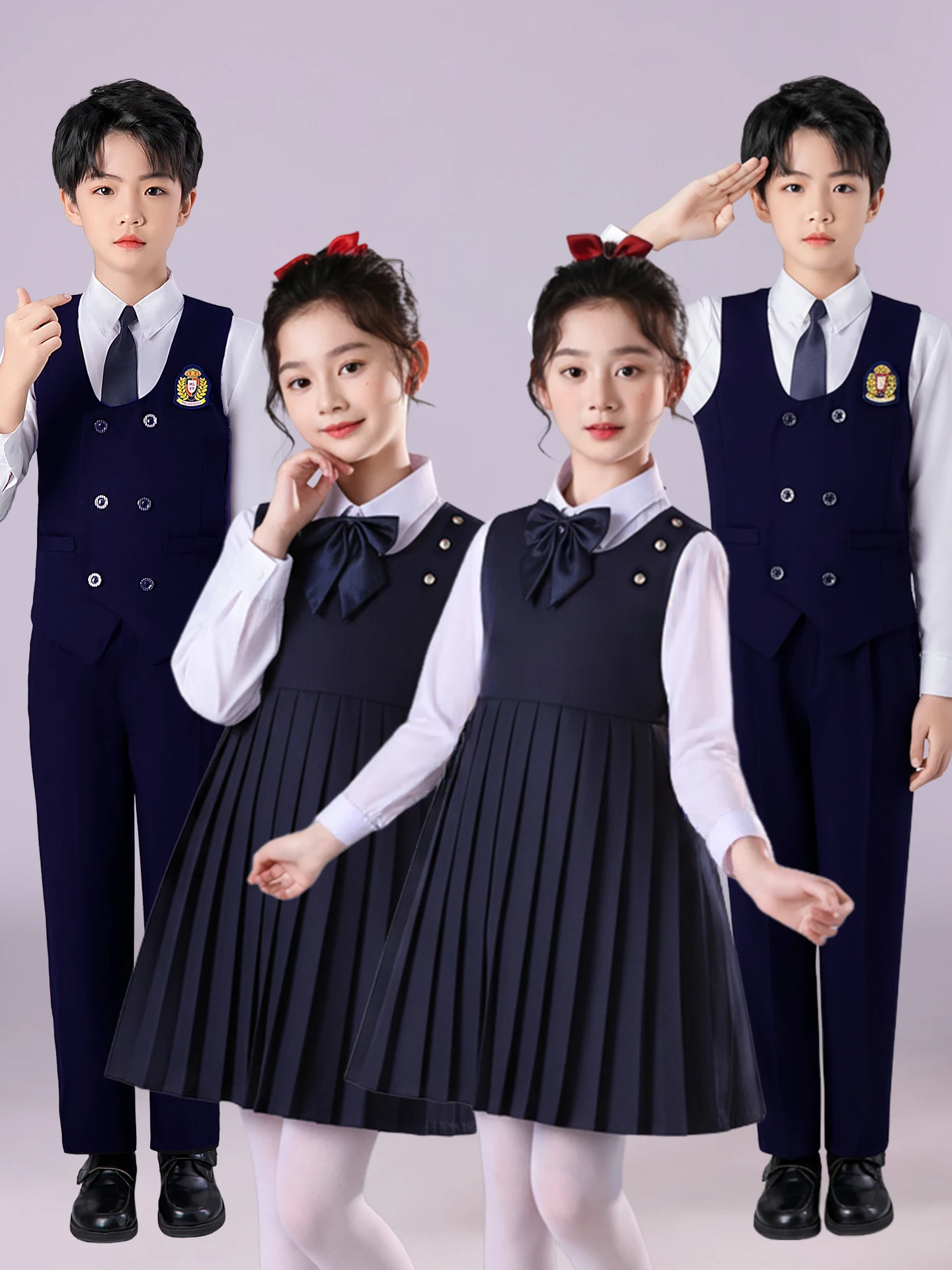 

Red Song Chorus Performance Costume National Stage Outfit Primary And Middle School Girls Patriotic Speech Ceremony Clothes