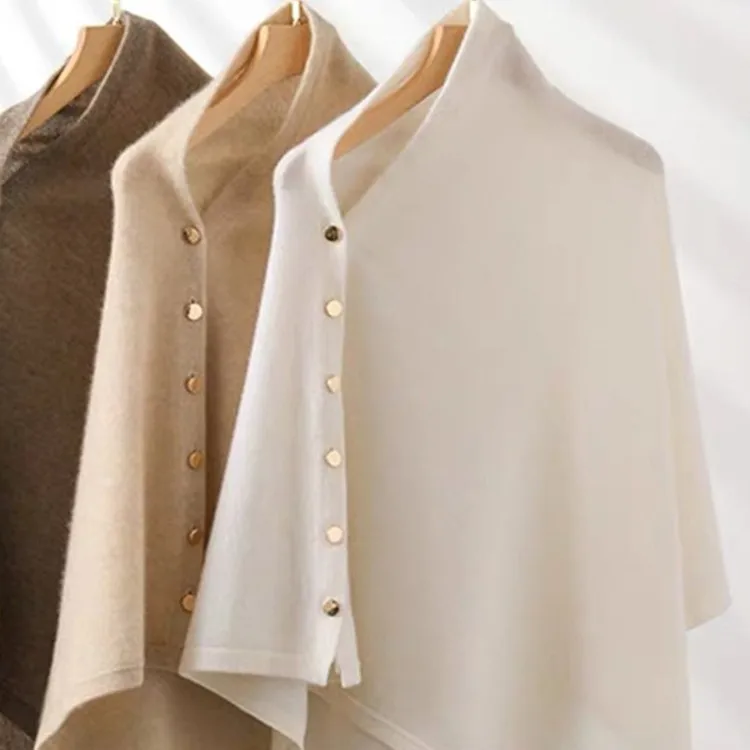 

Autumn and Winter Large Shawl Women's Cotton Cashmere Cape Winter Warm Scarf Cape Dual-purpose Knitted Outer Women's Shawl