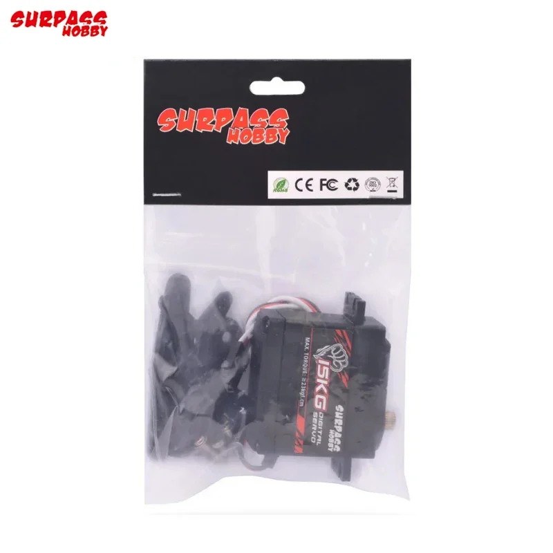 Servo de coche RC SURPASS Hobby S1500M 15KG Servo de engranaje de Metal Servo Digital para 1/10 1/8 coche RC de alta velocidad/avión modelo de barco RC