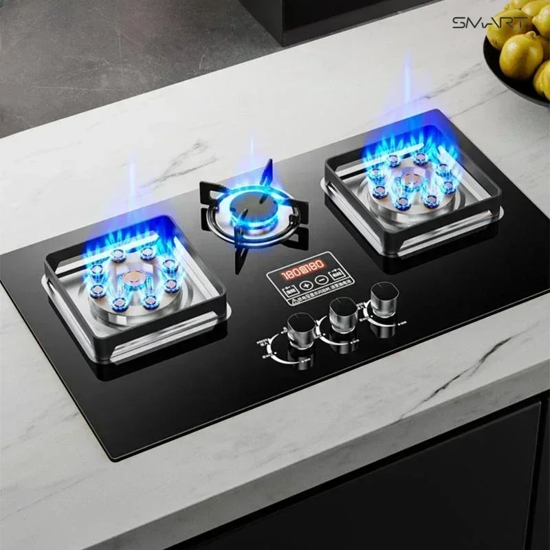 Household liquefied gas embedded natural gas fierce fire three stove gas stove tabletop kitchen cooker