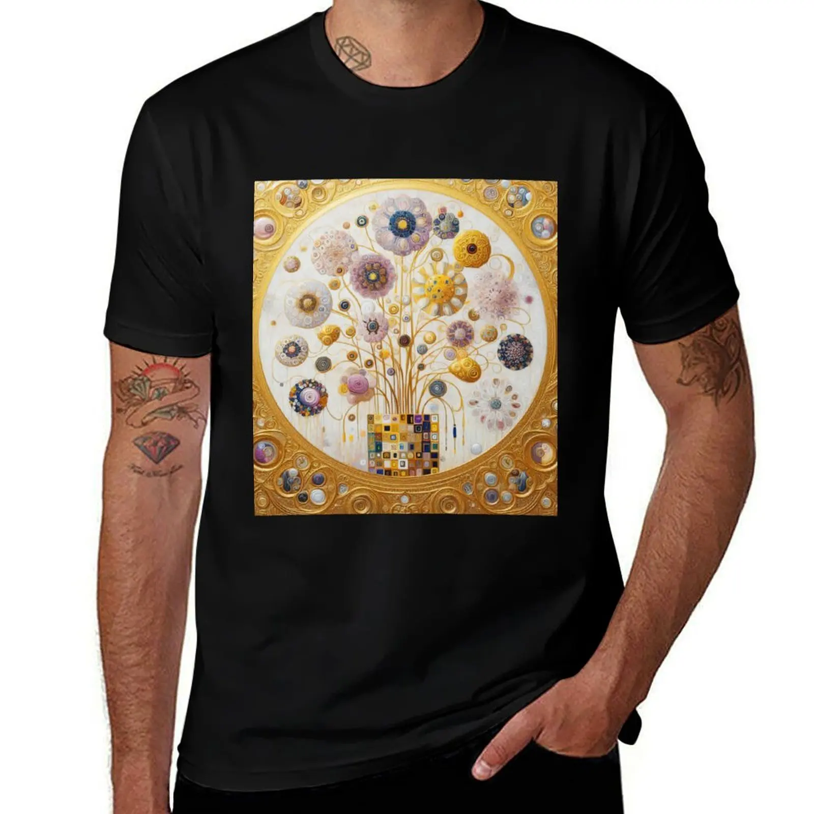 

Gustav Klimt Flowers T-Shirt funny costumes sweat animal prinfor boys oversized t shirt men