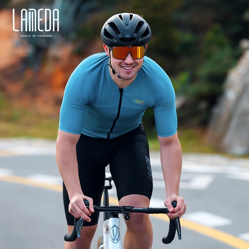 

LAMEDA 2022 New Cycling Clothes Short Sleeved UV Proof Men's and Women's Summer Road Bicycle Top Equipment