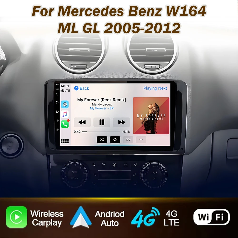 

Автомобильный радиоприемник Android для Mercedes Benz ML GL W164 ML350 ML500 GL320 X164 ML280 GL350 GL450 4G + WIFI Мультимедийный видеоплеер Carplay