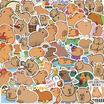 10/30/50 adet sevimli karikatür Capybara PVC Graffiti Sticker yapışkan estetik dekoratif karalama defteri DIY çocuk telefonu kırtasiye kaynağı