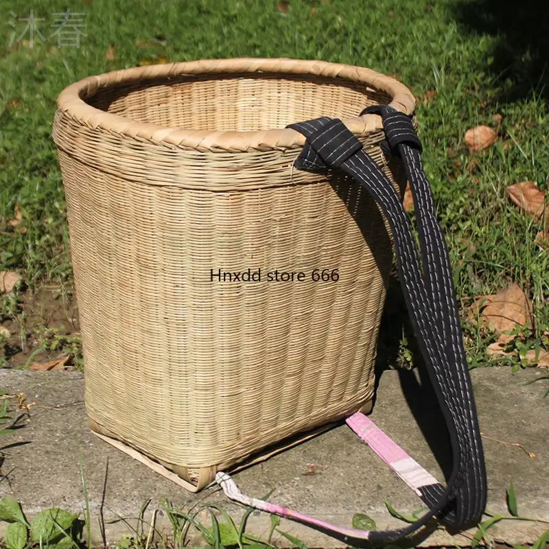 Household hand-woven back basket props antique bamboo basket bamboo product basket