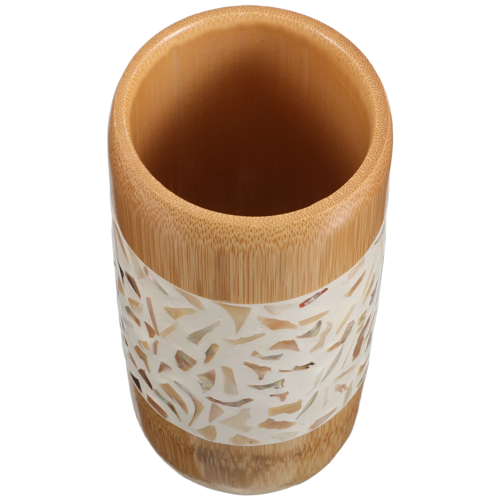 

Pen Holder Desk Accessories Shell Bamboo Pencil Beige Creative Organizer Office