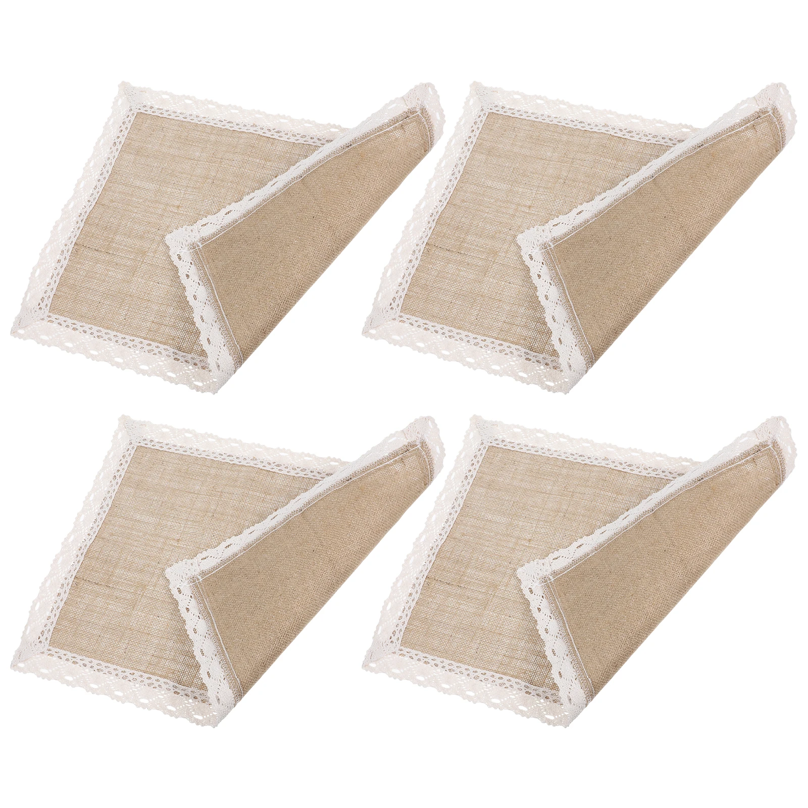 

4 Pcs Jute Placemats Burlap Table Mats Kitchen Dinner Bohemia 45x30cm Heat Resistant Coasters Washable Linen Placemat Dining