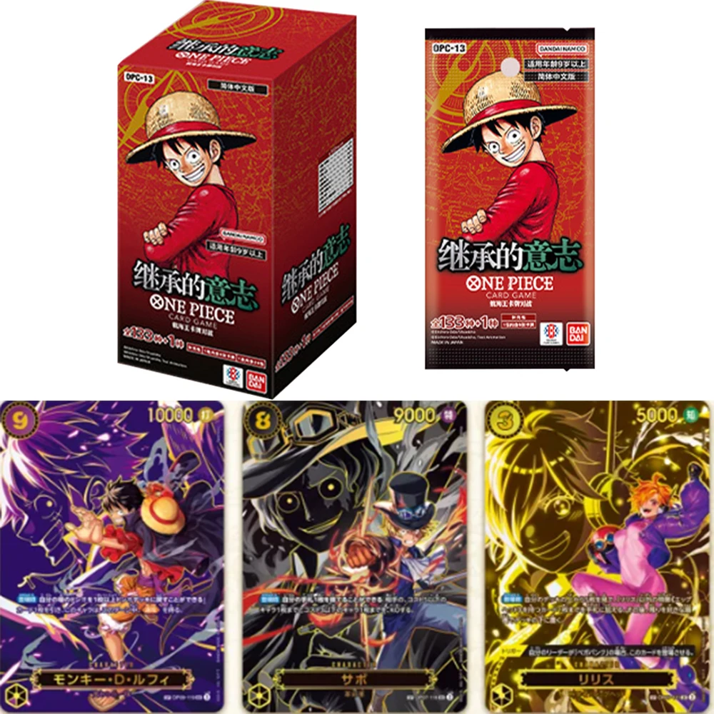 

Bandai Genuine One Piece OPCG Card The Will To Inherit Series OP13 Booster Packs Соломенная шляпа Луффи Коллекционная карта пиратской группы