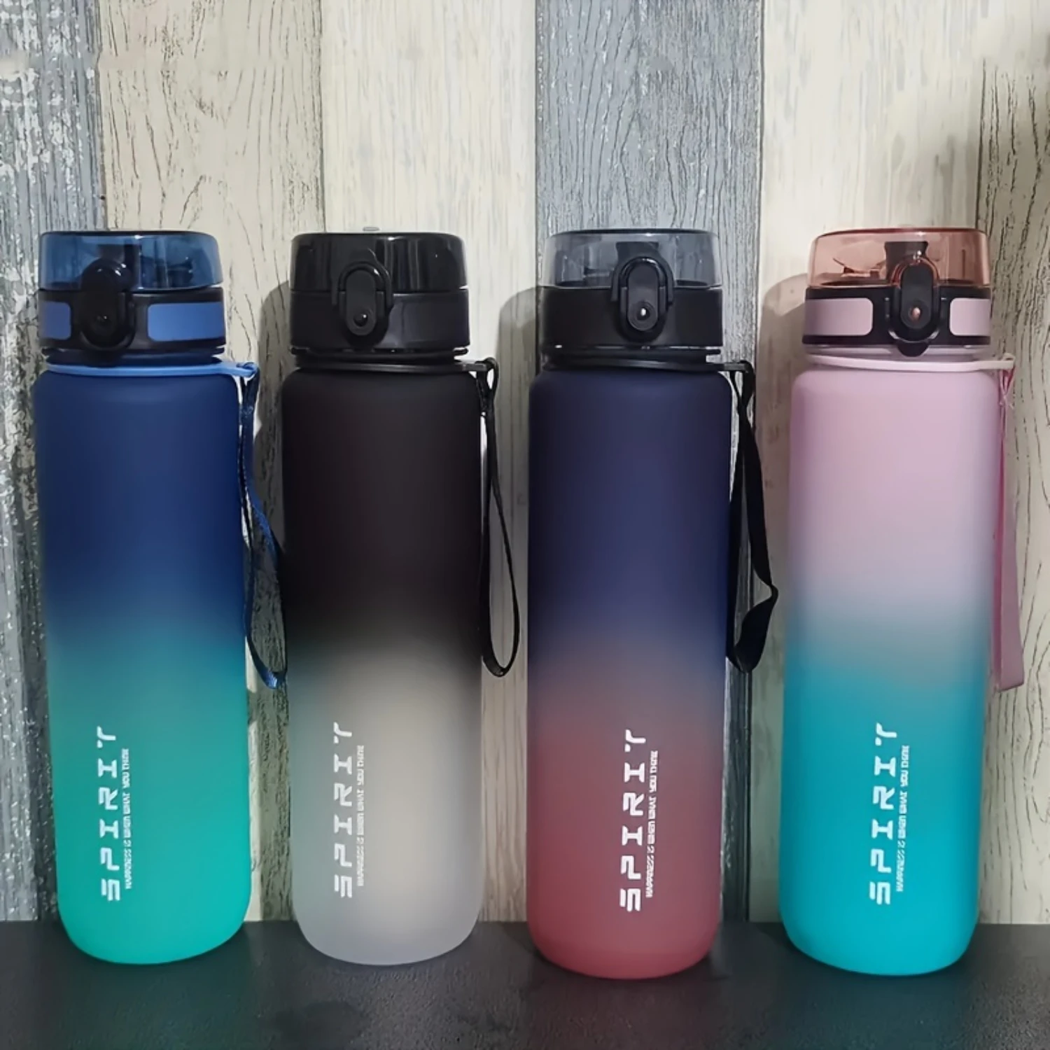 

1pc Gradient Portable Water Bottle for Sports, Fitness, and Travel - 21.98oz/33.81oz - BPA-Free, Leak-Proof, and Easy to Carry