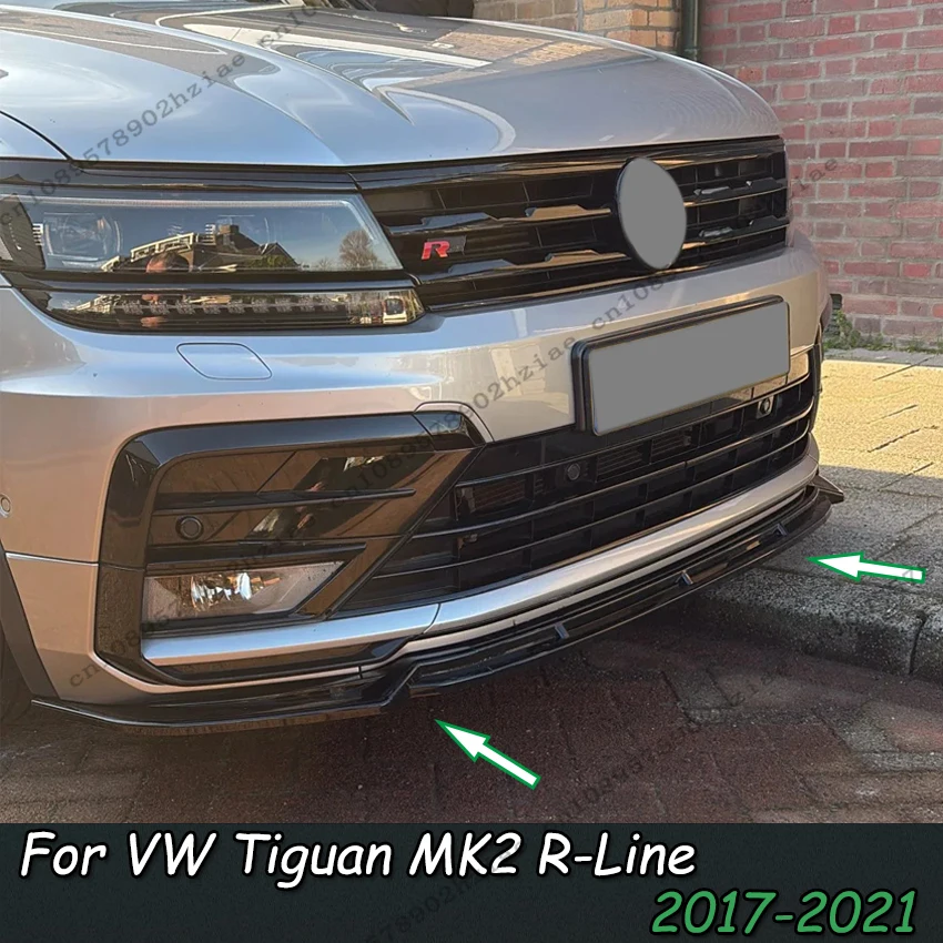 

Car Front Bumper Lip Splitter Diffuser Lip Body Kit Car Spoiler Bumper Accessories For Volkswagen Tiguan MK2 R-Line 2017-2021