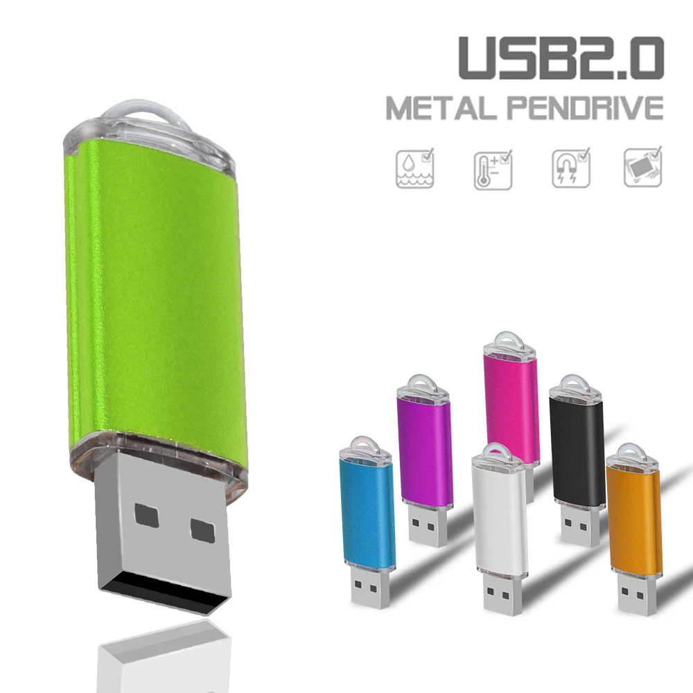 Imagem -02 - Portátil Usb Flash Drives Logotipo Personalizado Gratuito Metal Pen Drive com Chaveiro Memory Stick 512mb 256mb 16gb 8gb 100 Pcs por Lote