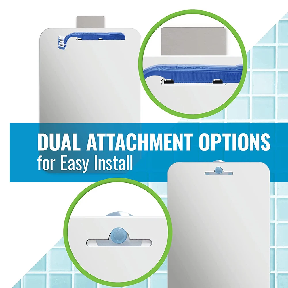 مرآة دش بدون ضباب، مرآة دش مضادة للضباب، مرآة حلاقة مضادة للكسر، مرآة دش بدون إطار للرجال والنساء #5