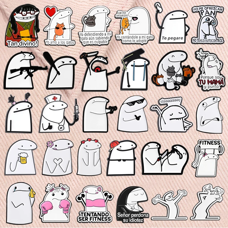 Colección de Pins de Esmalte de Memes Divertidos de Flork, con Roles Simplificados, Chica Fea, Tan Divino, Citas en Español, Broches, Insignias de Solapa, Joyería y Regalos