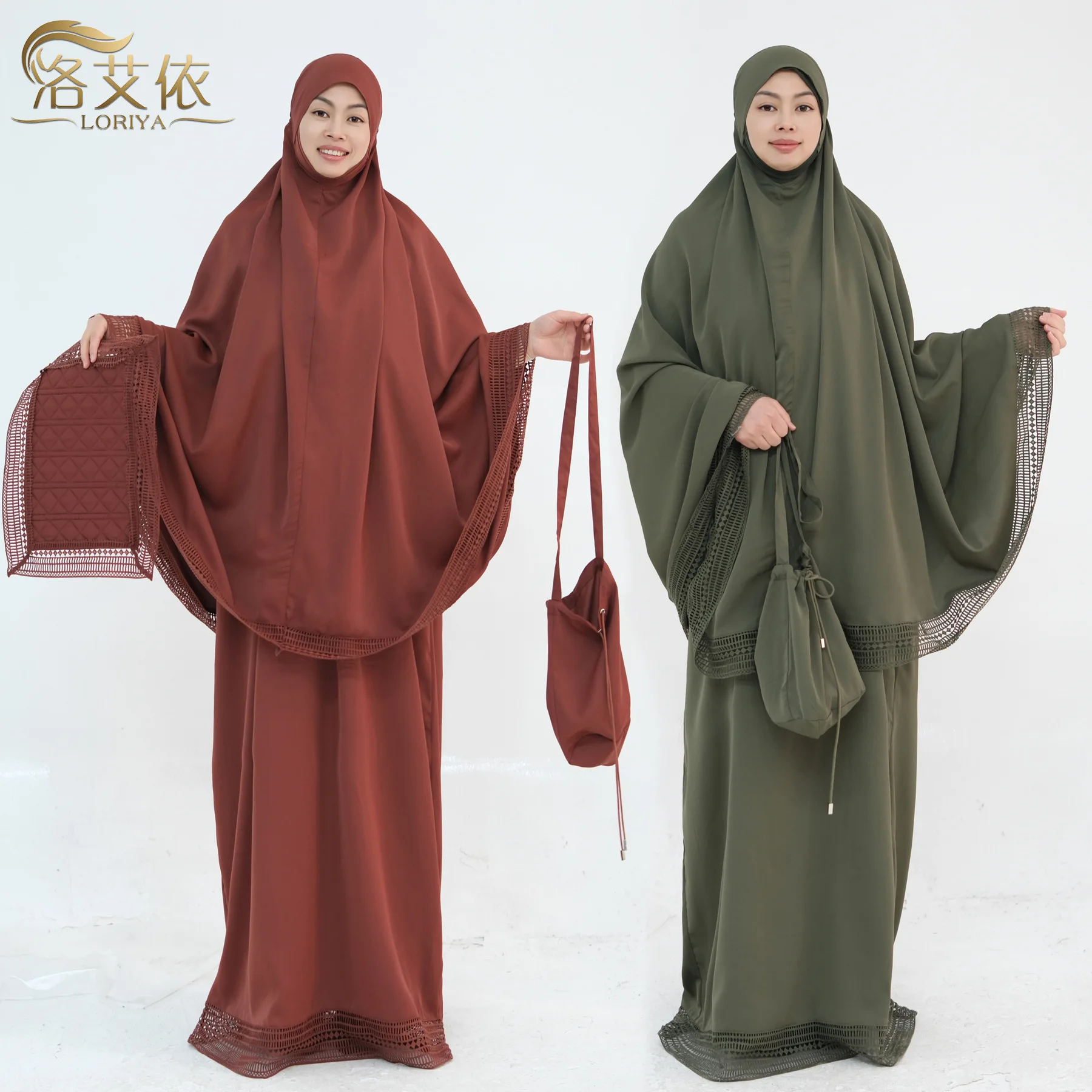 

Мусульманские женщины Дубай Турция Новый высококачественный молитвенный комплект из 4 предметов Одежда Халат Абая