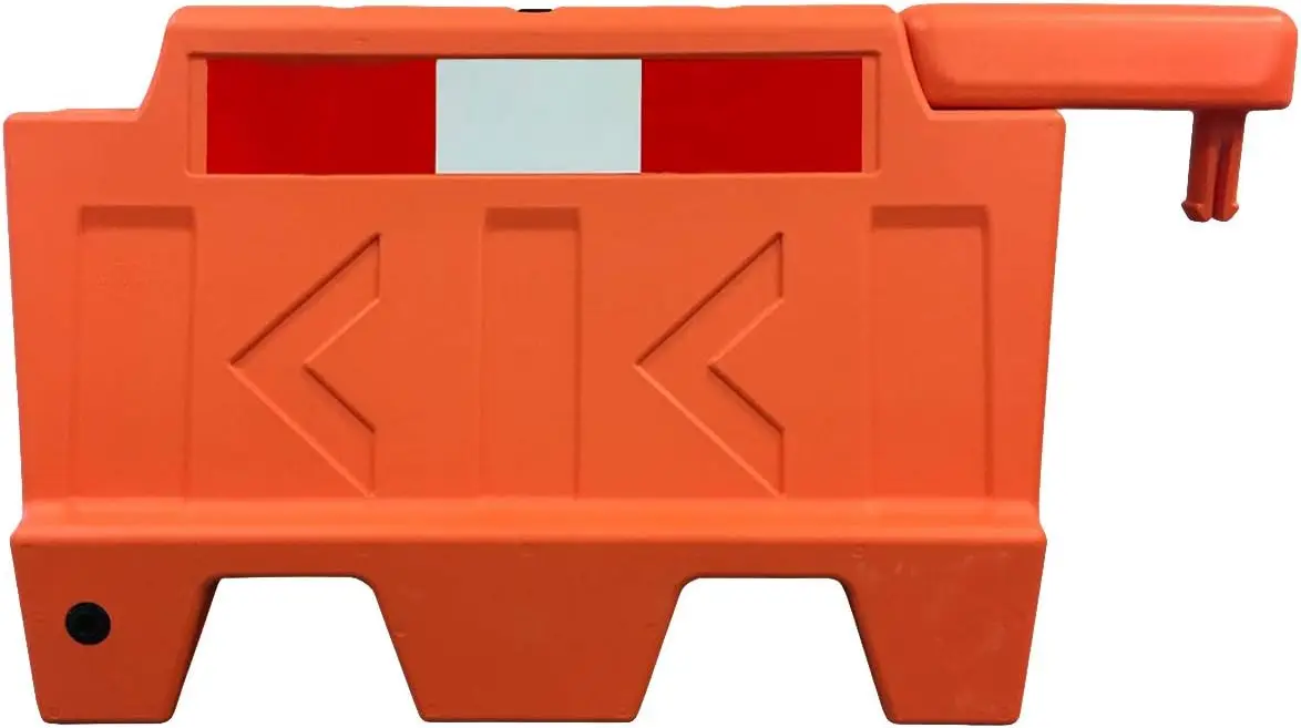 Electriduct Stackable Water Fillable Traffic Safety Plastic Barricade 3 Feet Orange Polyethylene Vehicle Portable Barrier