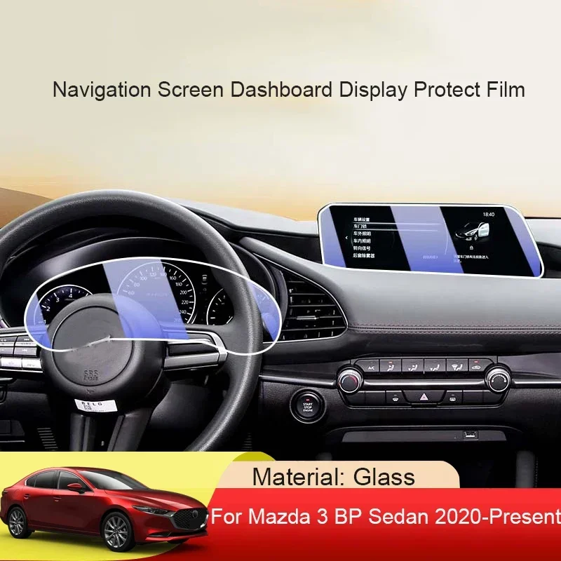 

For Mazda 3 BP Sedan 2020-Present Car GPS Navigation Screen Protect Tempered Film Dashboard Display TPU Sticker Auto Accessory