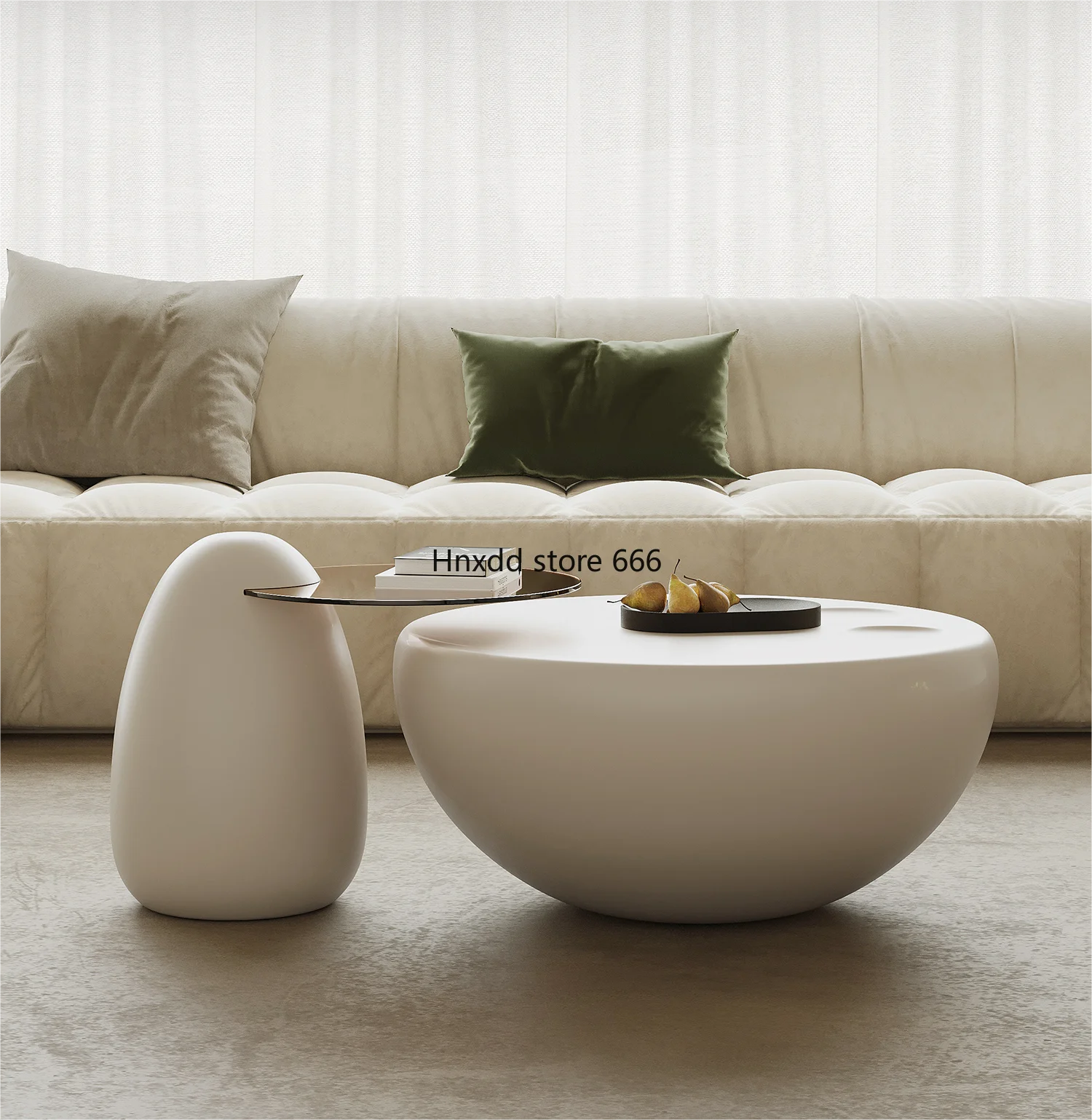

Minimalist cute cat claw coffee table light luxury round