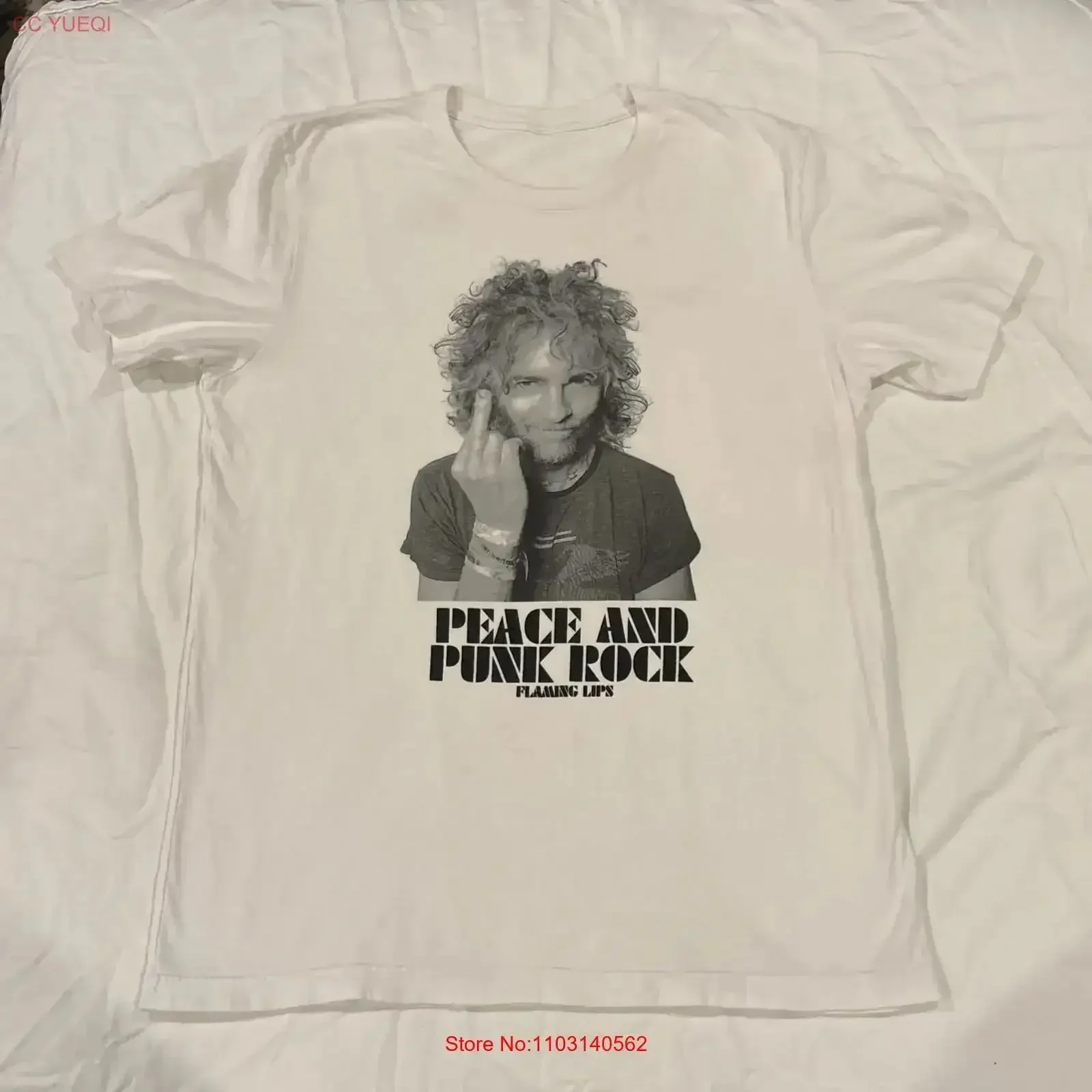 Flaming Lips Peace and Punk Rock T Shirt Read vintage Washed Casual Comfortable streetwear Stylish graphic fashion vintage