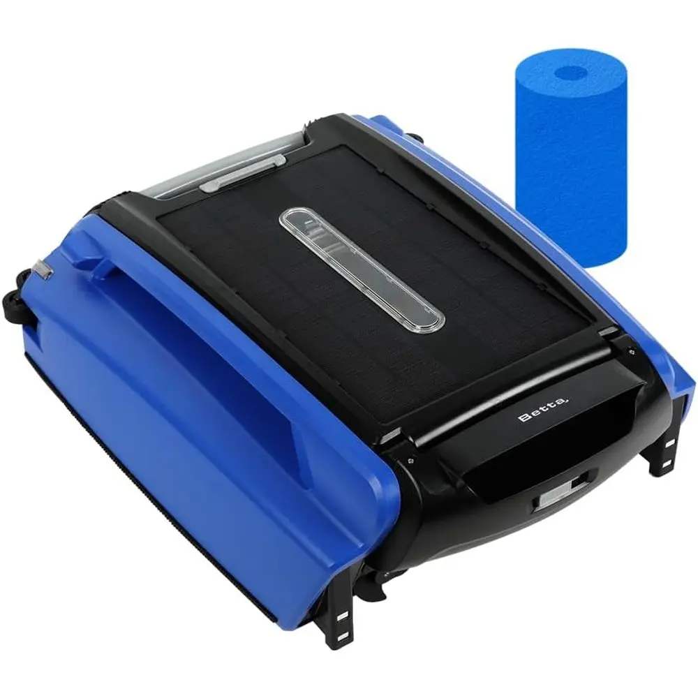 Robotic Pool Skimmer Cleaner with Continuous 24/7 Battery, Anti-Stuck Technology, and Twin SCT Motors (Blue)