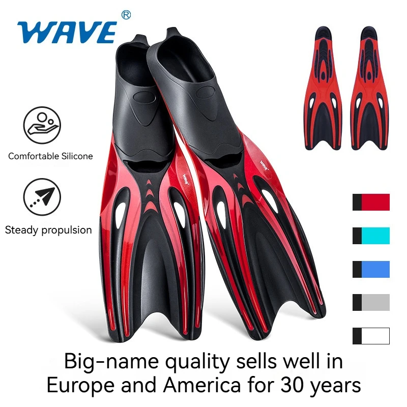 

WAVE-Outdoor Diving Fishing and Hunting Swimming Dual Fins, TPR Adult Swimming and Diving Frog Shoes, Rubber Free Snorkeling Gea