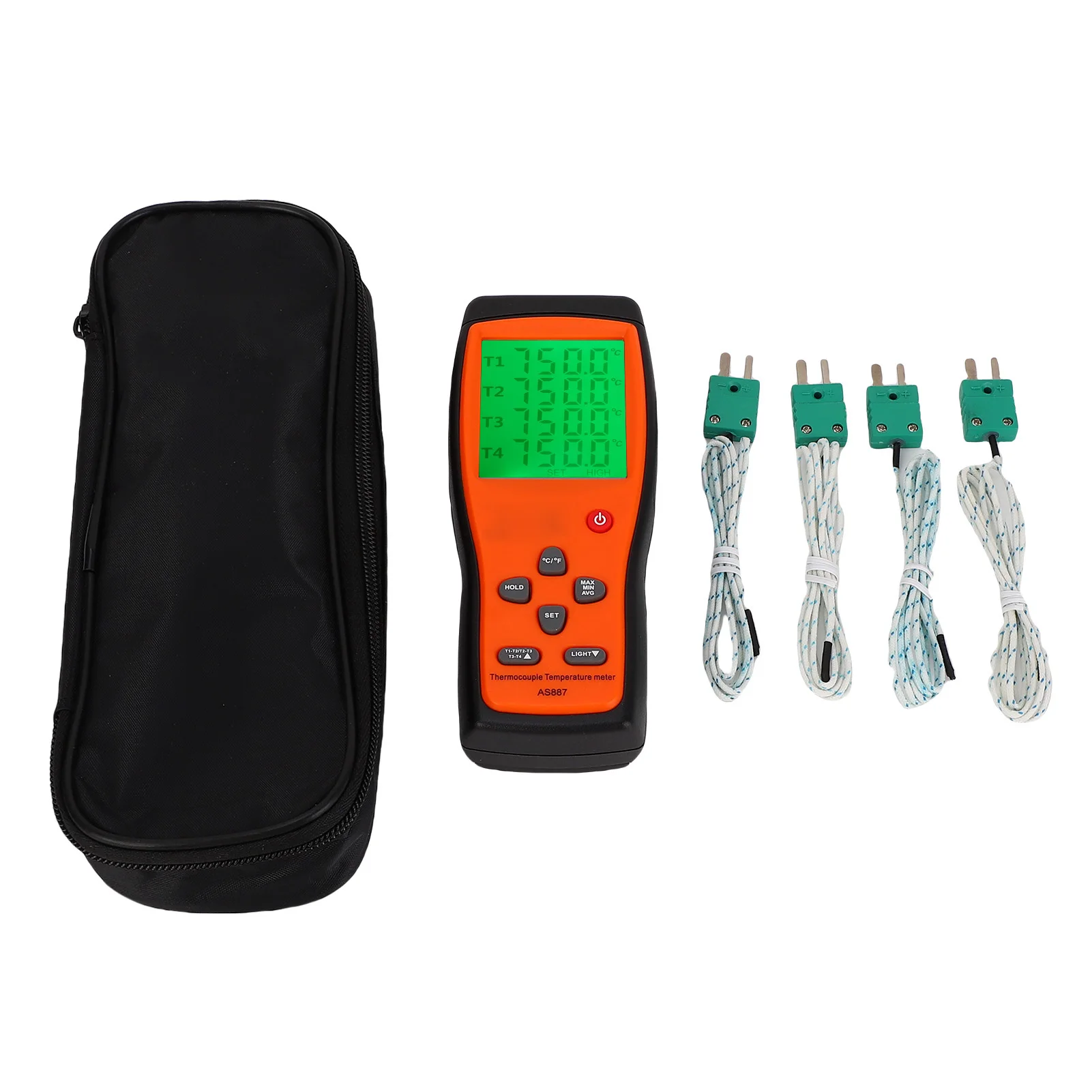 

K Thermocouple Thermometer -200-1372℃ -328-2501℉ Wide Compatibility 4 Channels Temperature Tester Contacting Type