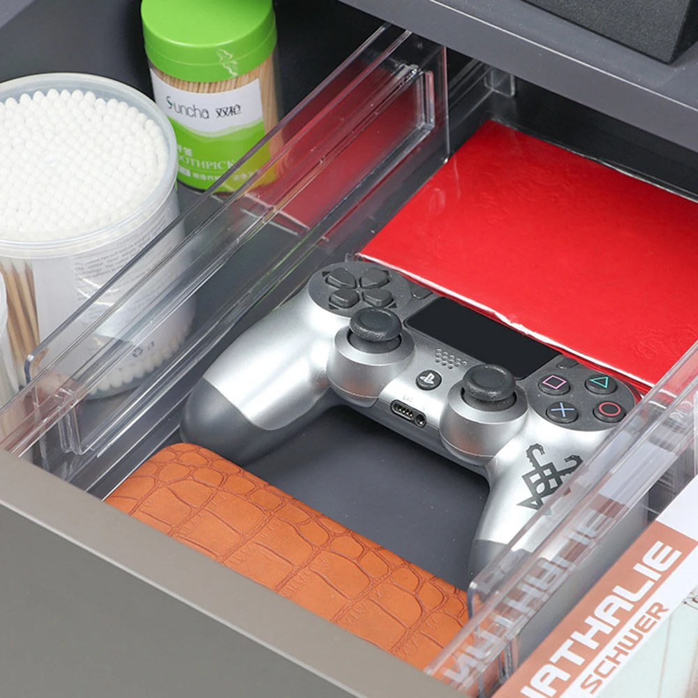 1PC Drawer Divider Free Combination Tableware Cosmetics Drawer Divider Transparent Plastic Storage Division Finishing