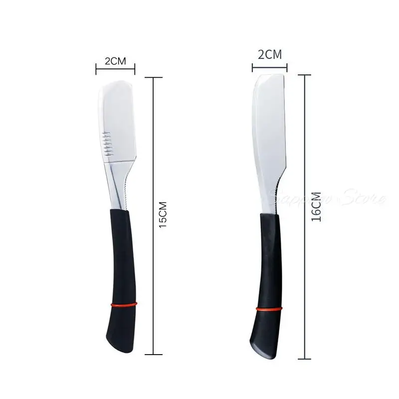 Men\'s Feather Straight Handle Razor Stainless Steel Barber Manual Shaving Razor Spring Design Easy Replace Blades 74 Blades