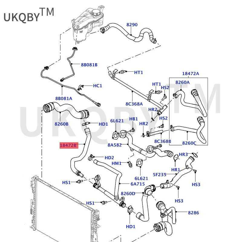 Applicable to La nd Ro ve rF re el an de r 2 Heating air pipe Hoses - Warm Feng Shui