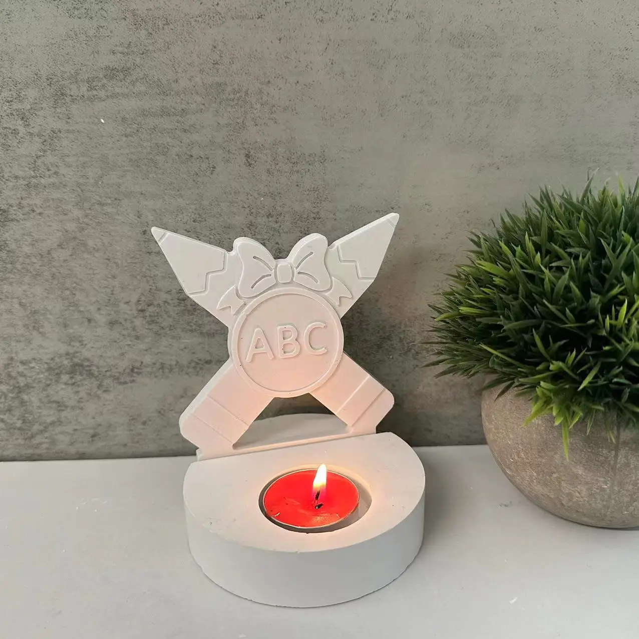 Abc Pencil Plug-In Silicone Mold Candle Holder Plug-In Plaster Mold