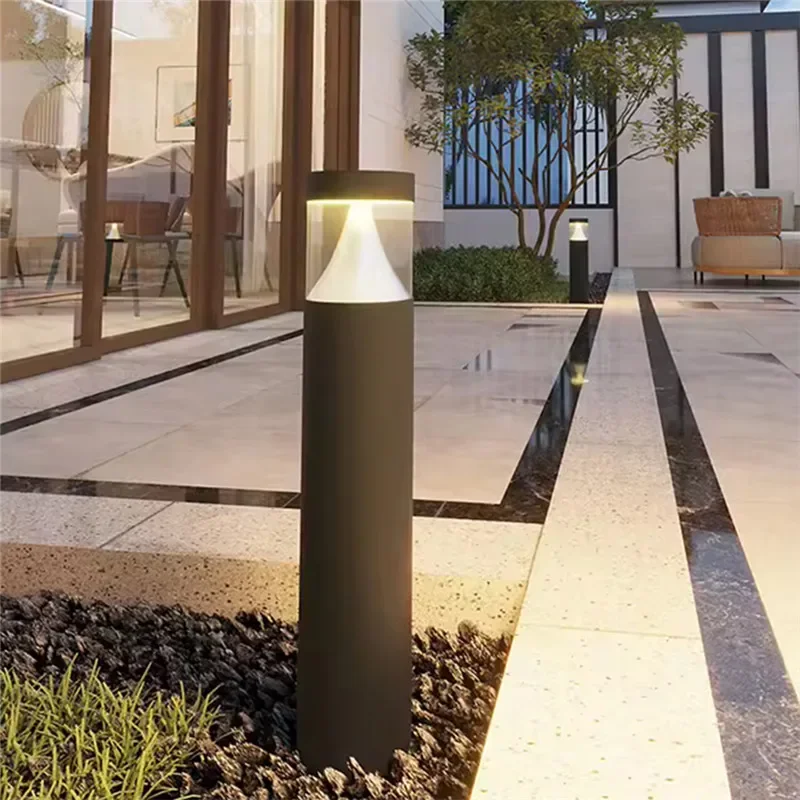 PLLY Contemporary Outdoor Solar Lawn Lamp LED Waterproof Villa Garden Courtyard District Residential Quarters Lawn Lamp