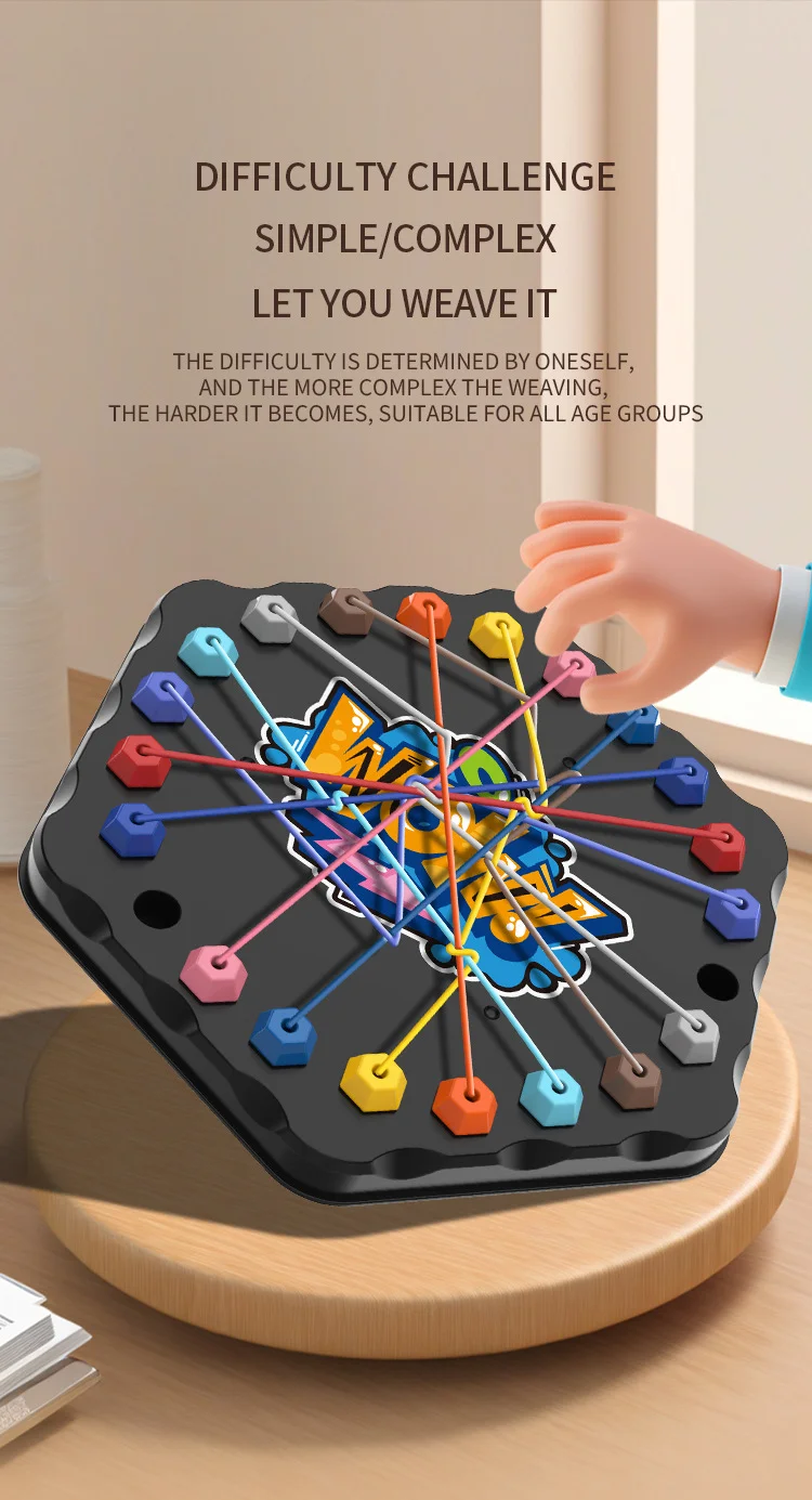 Kinder Puzzle Brettspiel Entwirren Seil Knoten Herausforderung Soziale Party Eltern-Kind-Aktivitäten Geknotetes Seil Lernspielzeug – Detail 4
