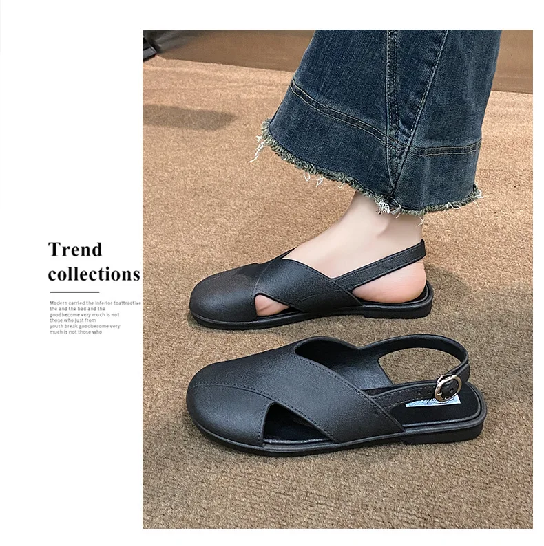 2026 Neue Damen Römersandalen mit geschlossener Zehenpartie im französischen Feen-Stil für den Sommer – Outdoor Damen Römerslides – Detail 18