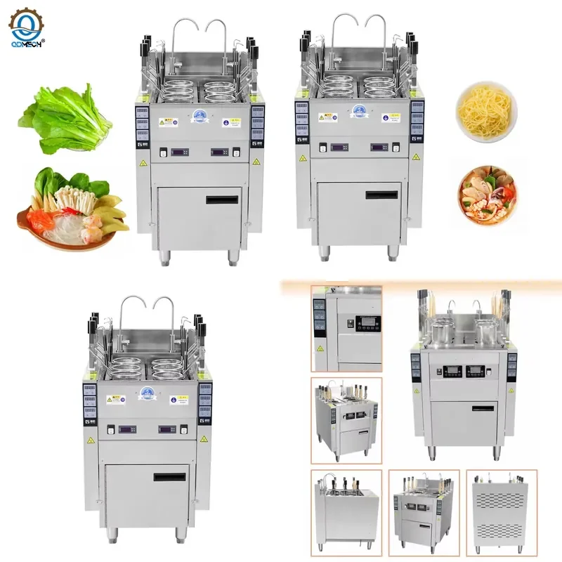 

YWM Certificate QDMECH Stainless Steel High-speed Fully Automatic Height-Adjustable Noodle Cooking Stove New Design Timed