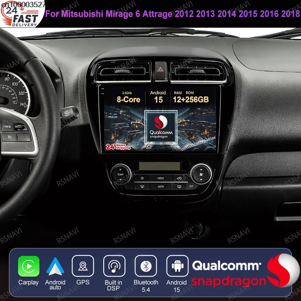

Android 15 For Mitsubishi Mirage 6 Attrage 2012 2013 2014 2015 2016 2018 BT GPS Head Unit DVD DSP 5G WIFI Viedo Player QLED AUTO