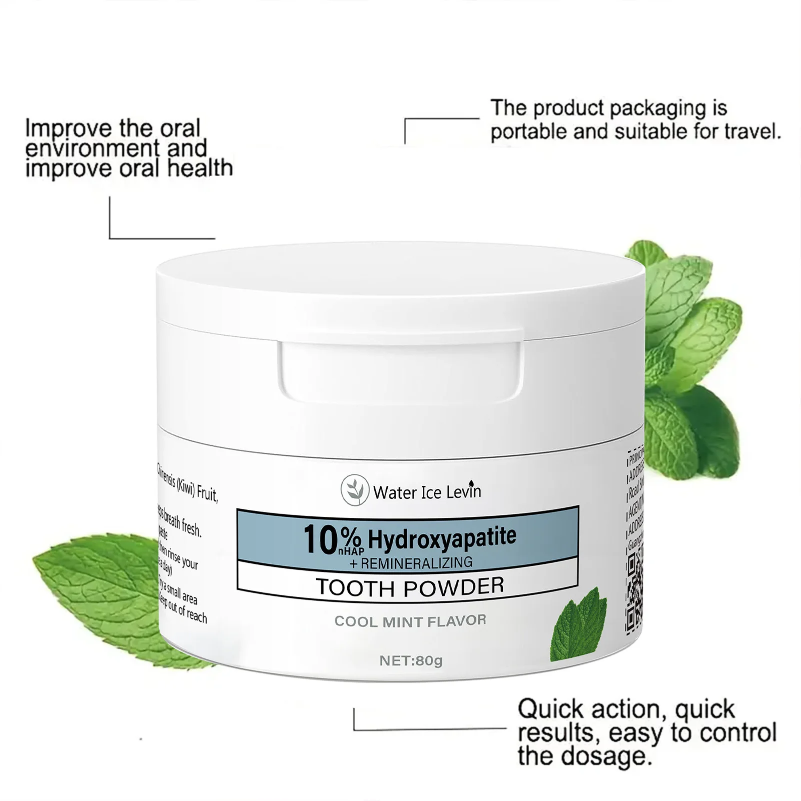 80g Mints Oral Powder Remove Stains Teeth Cleansing Powder Breath Refreshing Sensitive Teeth Whitening Powder For Teeth Care