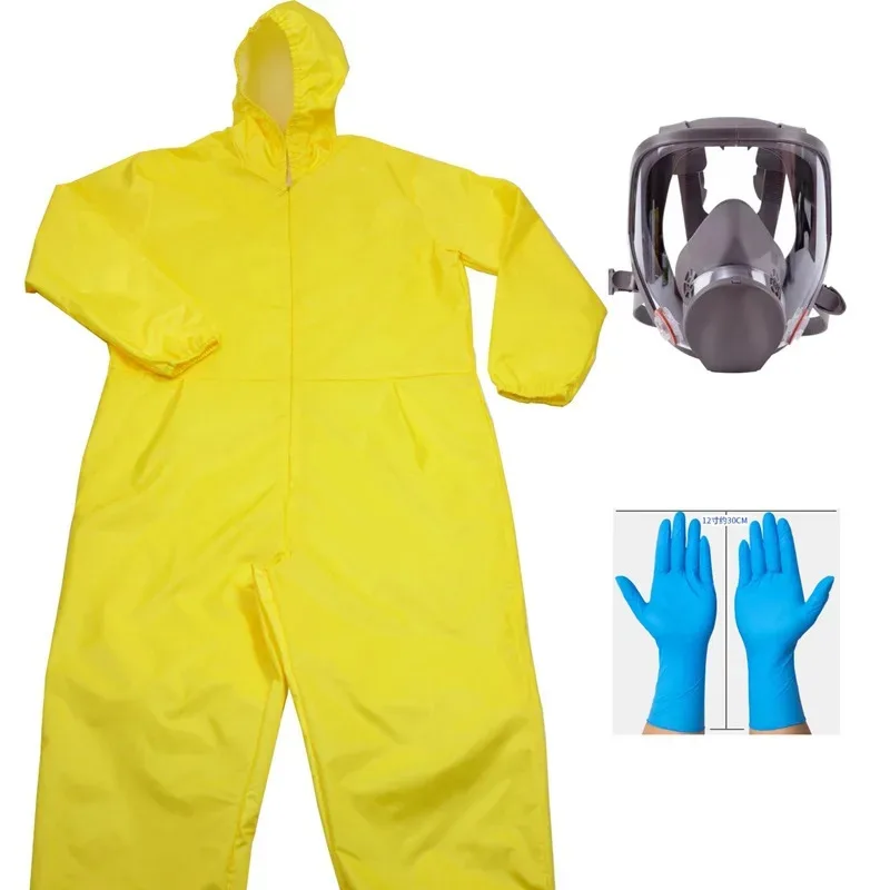 Breaking Bad Cosplay Yellow Jumpsuit with Gloves Mask Halloween Costume Masquerade Carnival Party Outfits for Adult lf[5