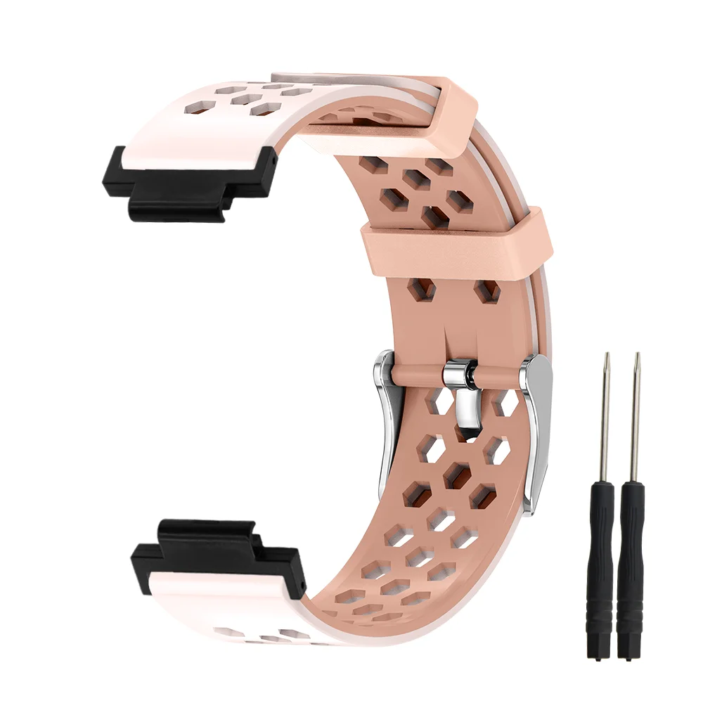 

Silicone Watch Band For Garmin Watch 235 Hexagonal Air Hole Quick Release Durable Breathable Silicone Smartwatch Band Man Woman