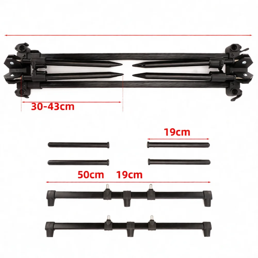 Portable Aluminum Carp Fishing Rod Stand Foldable Telescopic Holder Multi Pole Rack Outdoor Fishing Gear Accessories view 5
