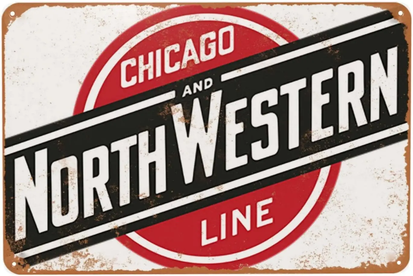 Vintage Metallschild, Chicago and North Western Railway Blechschilder, Vielseitiges Dekor-Poster für Zuhause, Bar, Männer und Frauen