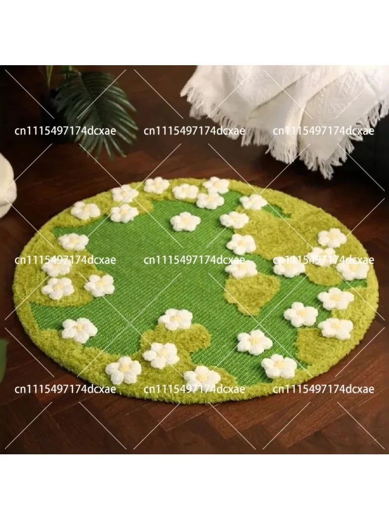 Sisal Cat Scratching Rug Flower Patch Design Durable Non-Shedding Scratch Mat Floor Protector Indoor Pet Paw Mat