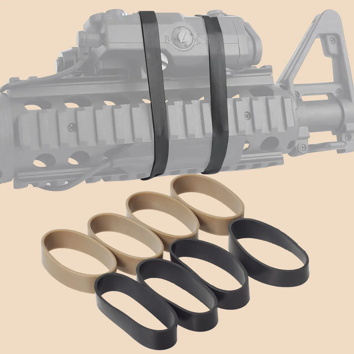 Tactical 4PCS/SET High Strength Elastic Rubber Ring Hunting Airsoft Rilfe Rubber Band For DBAL A2 PEQ15 Flashlight Sight