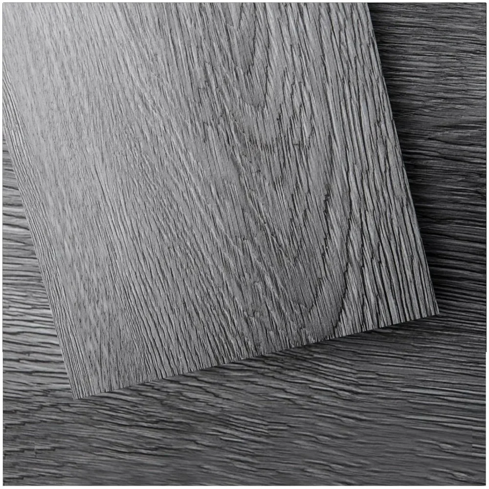 

Stick Floor Tile Vinyl Wood Plank 36-Pack 54 Sq.Ft, Deep Gray, Easy DIY Self Surface Adhesive Flooring Authentic wood looking