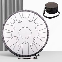 Hluru Musical  Drum 15 Notes Steel Tongue Drum 13 Inch 15 Notes C Tone Ethereal Drum Yoga Meditation Percussion Instruments