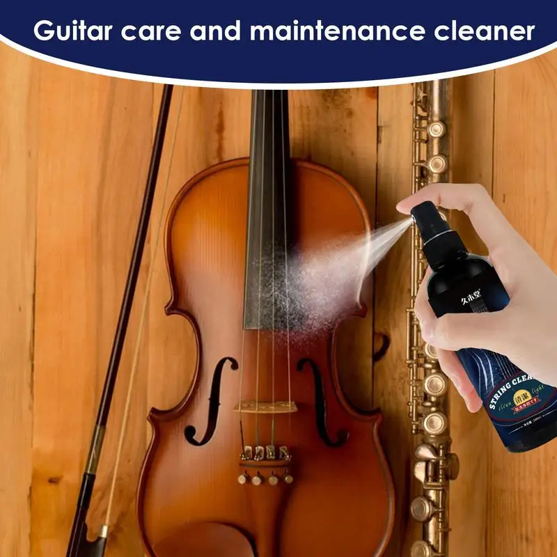 Guitar Cleaning Spray Rust Remover Spray For String Care Mild Formula100ml Cleaning Supplies For Violin Piano, Ukulele