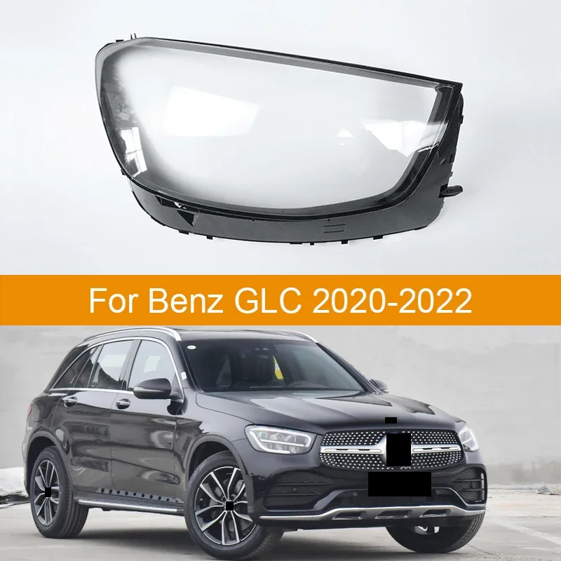 Car Front Headlight Glass Cover For Mercedes-Benz W253 GLC 2020 2021 2022 Headlight Plexiglass Lens Replace Shell