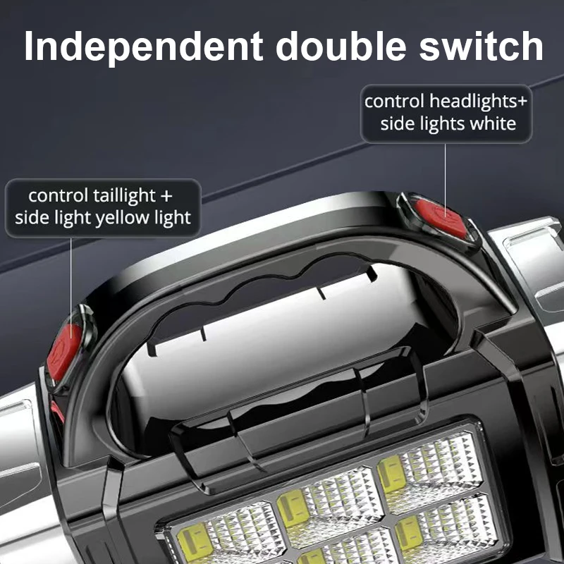 Powerful Led Flashlight Outdoor Portable Searchlight Solar+USB Rechargeable Power Bank Lamp Multifunction Waterproof Lantern