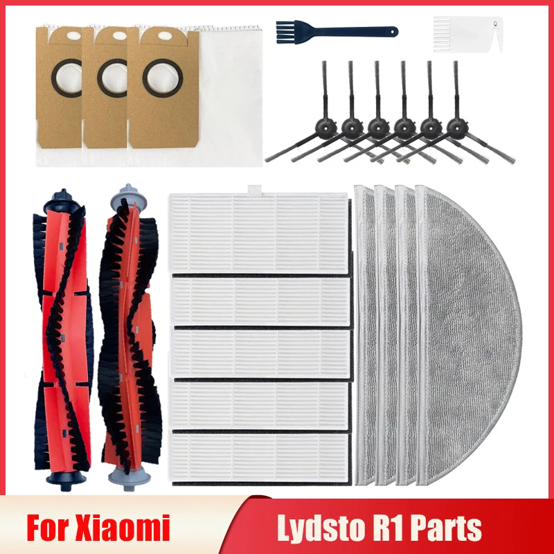 Aksesoris Kain Pel Filter Hepa Sikat Utama untuk Xiaomi Lydsto R1 Pembersih Vakum Robot Sikat Samping Pengganti Suku Cadang Tas Debu