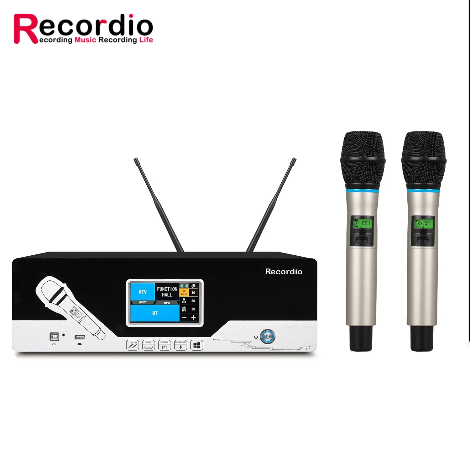 GAW-K8 Professional Power Amplifier Effector High Quality Wireless Microphone 3 in 1 for Karaoke Stage Performance