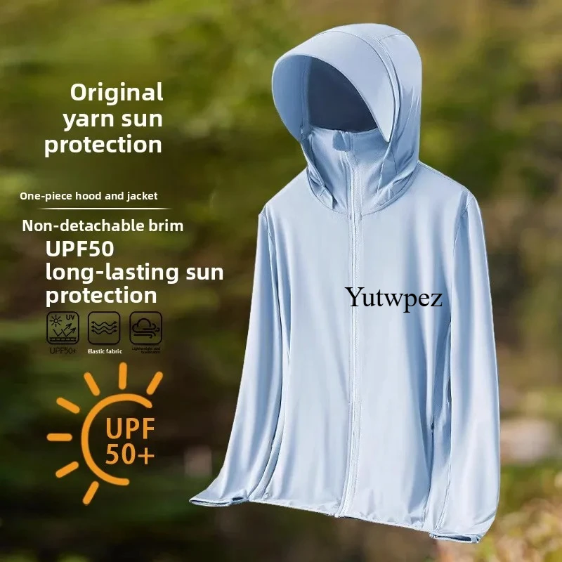 Laufjacke mit UPF50+ UV-Schutz, Eisseide-Kühlgefühl, Sonnenschutz, Leichtgewichtig, Atmungsaktiv, Angeljacke, Outdoor-Sportshirt