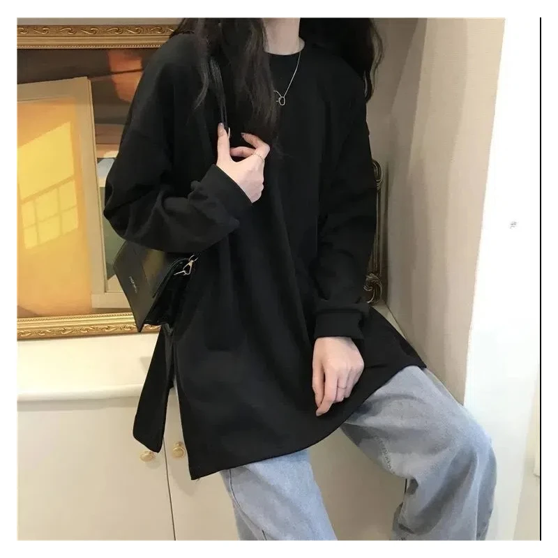 Camiseta de Manga Larga Holgada con Forro Polar Blanco para Mujer, Ropa Interior, Capa Base para Invierno, Estilo Princesa, Apta para Estudiantes